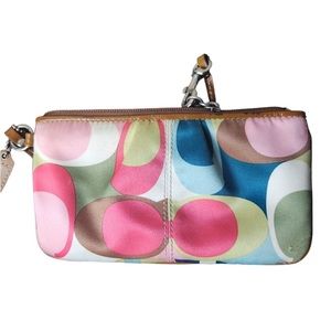 Coach Wristlet Multi Color/ vintage Coach.